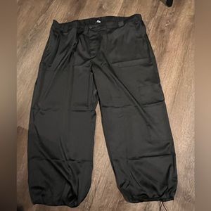 These have a satin finish and are cargo pants so cute for dressing up or down